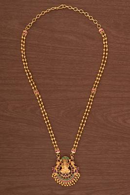 Two strand golden Laxmi pendant necklace one gram gold 2