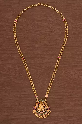 Two strand golden Laxmi pendant necklace one gram gold