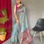 Women Aqua Blue Malai Cotton Printed Work Rich Pallu Saree With Blouse Piece