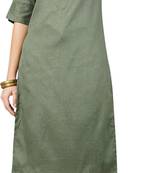 Anushil women cotton kurti golden print - sweatheart neck elbow sleeves