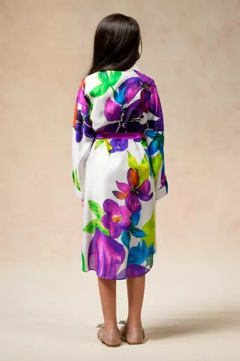 Floral print shirt dress in rich colors