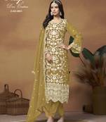 Mustard color soft organza  salwar suits with soft organza  dupatta