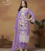 Purple color soft organza  salwar suits with soft organza  dupatta