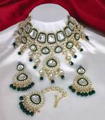 Green heavy premium bridal designer jewellery set