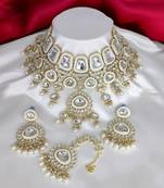 White heavy premium bridal designer jewellery set