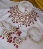 Rani pink heavy premium bridal designer jewellery set
