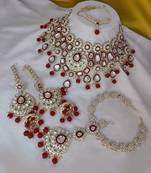 Red heavy premium bridal designer jewellery set