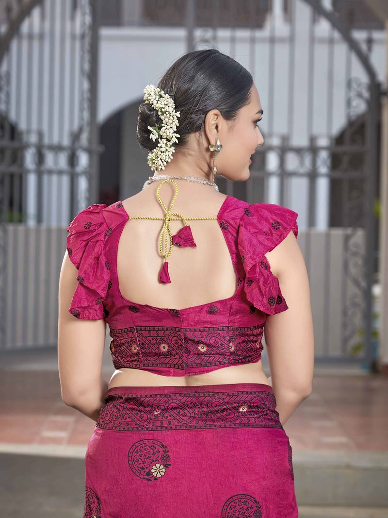 Banarasi Woven Pink Saree With Heavy Jacquard Work Saree With Blouse Piece