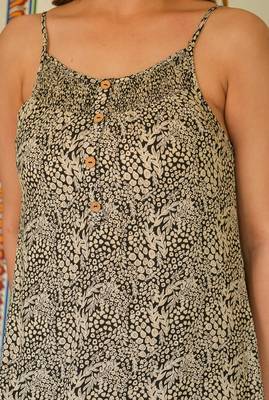 Women'S Rayon Floral Printed Dress (Black) 5