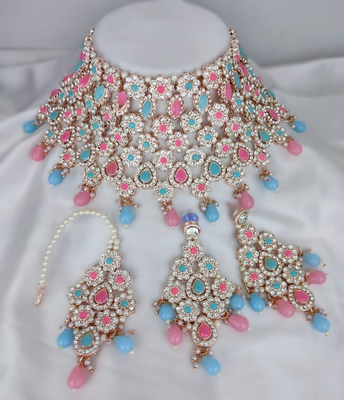 Multi heavy premium bridal designer jewellery set 1