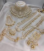 White designer premium bridal wear special jewellery