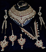 Maroon heavy premium bridal designer jewellery set