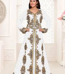 Off-White color Full Sleeves Handmade Moroccan Kaftan 