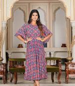 Women'S Multi Floral Printed Smoking Anarkali Dress (Multi)
