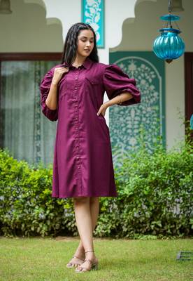 Women'S Wine A-Line Dress (Wine) 1