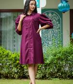 Women'S Wine A-Line Dress (Wine)