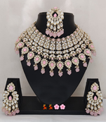 Light pink heavy premium bridal designer jewellery set