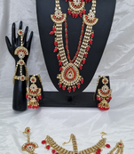 Red designer premium bridal wear special jewellery
