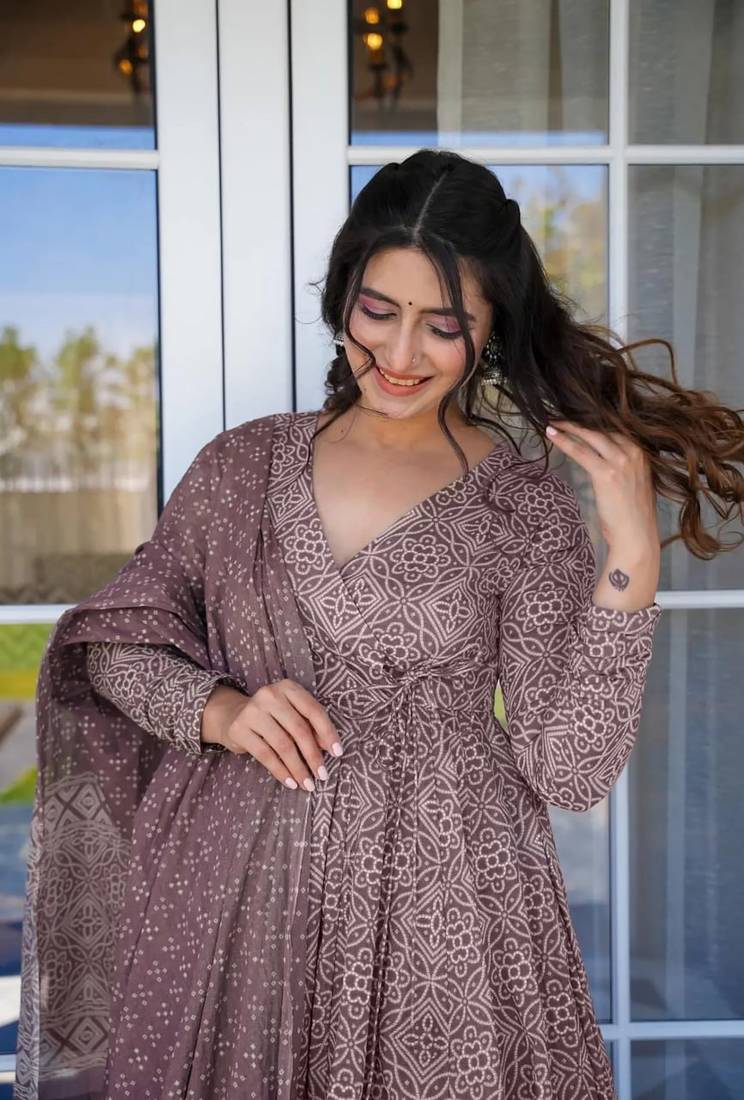 Pure maslin fabric kurta plazzo and dupatta set in baby purple color