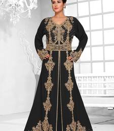 Black color Full Sleeves Handmade Moroccan Kaftan 