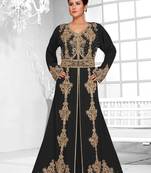 Black color luxurious Full Sleeves Handmade Moroccan Kaftan .