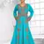 Cyan color Full Sleeves Handmade Moroccan Kaftan 