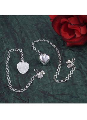 Handmade rakhi combo couple pair silver plated heart unisex bracelet rakhi set for bhaiya bhabhi 3