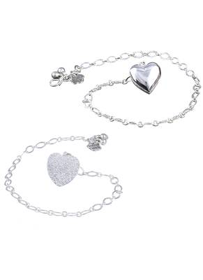 Handmade rakhi combo couple pair silver plated heart unisex bracelet rakhi set for bhaiya bhabhi 4