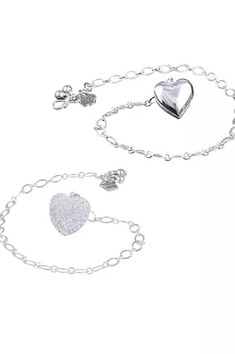 Handmade rakhi combo couple pair silver plated heart unisex bracelet rakhi set for bhaiya bhabhi