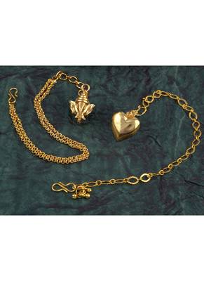Handmade rakhi combo couple pair gold plated ganesha and heart unisex bracelet rakhi set for bhaiya bhabhi 3