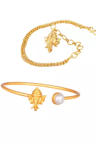 Handmade rakhi combo couple pair gold plated ganesha bracelet bangle rakhi set for bhaiya bhabhi