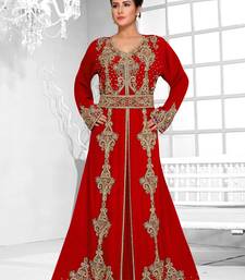 Red color Full Sleeves Handmade Moroccan Kaftan 