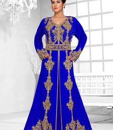 Royal Blue color Full Sleeves Handmade Moroccan Kaftan 