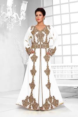 Off-White color Full Sleeves Handmade Moroccan Kaftan  1