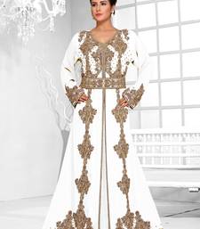 Off-White color Full Sleeves Handmade Moroccan Kaftan 