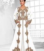 Off-White color luxurious Full Sleeves Handmade Moroccan Kaftan .