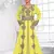 Yellow color Full Sleeves Handmade Moroccan Kaftan 