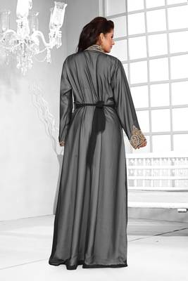 Black & White color Full Sleeves Handmade Moroccan Kaftan  3