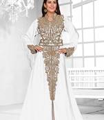 Off White & White color luxurious Full Sleeves Handmade Moroccan Kaftan .