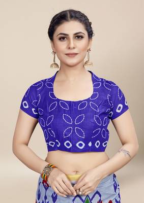 Grey Printed Cotton Saree With Blouse 5