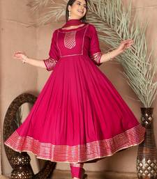 Pink gota patti rayon kurta set