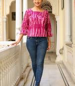 Women'S Tie & Dye Printed Regular Top (Purple)