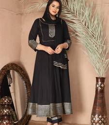 Black gota patti rayon kurta set
