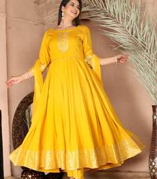 Yellow gota patti rayon kurta set