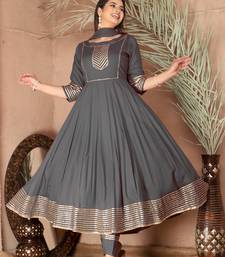 Grey gota patti rayon kurta set