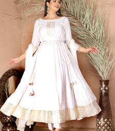 White gota patti rayon kurta set