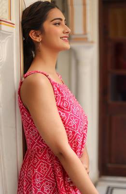 Women'S Bandhej Printed Sleeveless Top (Pink) 5