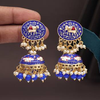 Blue color meenakari earrings 1