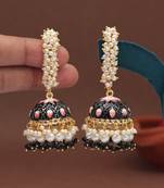 Black color meenakari earrings