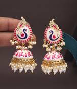 Black color meenakari earrings